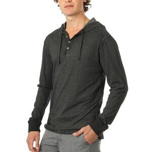 NWT - Men's Long Sleeve Lightweight Fashion Hooded Henley